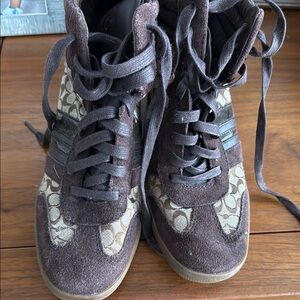 Coach Women's Brown High-Top Sneakers